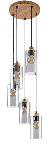 Lampa wisząca Tanno brąz | przydymiony Ø 25cm 5xE27 rabalux 72125 | 5996595721251 noxbox lampynox www.lampynox.pl