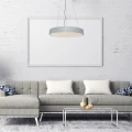 Lampa wisząca ściemnialna Tesia srebrny Ø 60cm LED Dim. 60W 3000-4000-6000K pilot rabalux 71042 | 5996595710422 noxbox lampynox www.lampynox.pl