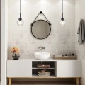 Łazienkowa lampa wisząca Tirina czarny mat Ø 15cm E27 IP44 rabalux 75006 | 5996595750060 noxbox lampynox www.lampynox.pl