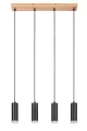 Lampa wisząca Toras brąz | czarny 4xGU10 rabalux 72124 | 5996595721244 noxbox lampynox www.lampynox.pl