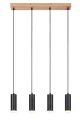 Lampa wisząca Toras brąz | czarny 4xGU10 rabalux 72124 | 5996595721244 noxbox lampynox www.lampynox.pl