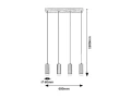 Lampa wisząca Toras brąz | czarny 4xGU10 rabalux 72124 | 5996595721244 noxbox lampynox www.lampynox.pl