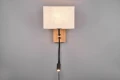 Kinkiet ścienny snake z włącznikiem Nilam brąz | biały E27 + LED 3,1W 3000K trio 212870236 noxbox lampynox www.lampynox.pl
