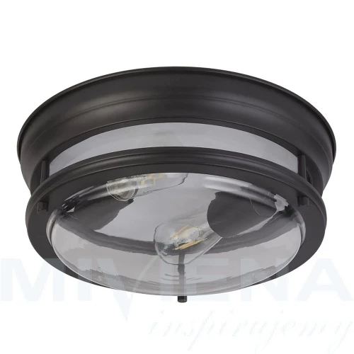 Łazienkowa lampa sufitowa Glasgow czarny Ø 35cm 2xE27 IP44 searchlight 5182BK noxbox lampynox www.lampynox.pl