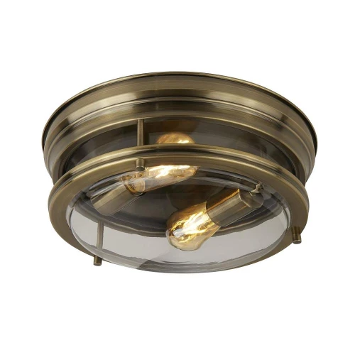 Łazienkowa lampa sufitowa Glasgow mosiądz antyczny Ø 35cm 2xE27 IP44 searchlight 5182AB | 5053423136073 noxbox lampynox