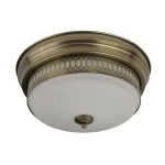 Edinburgh 2 mosiądz antyczny | opal Ø 35cm 2xE27 IP44 Łazienkowa lampa sufitowa