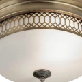 Łazienkowa lampa sufitowa Edinburgh 2 mosiądz antyczny | opal Ø 35cm 2xE27 IP44 searchlight 4132-2AB | 5053423134987 noxbox lampynox www.lampynox.pl