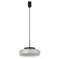 Łazienkowa lampa wisząca Puck czarny mat | biały Ø 30cm LED Dim. 13W 3000K IP44 searchlight 60962BK noxbox lampynox www.lampynox.pl