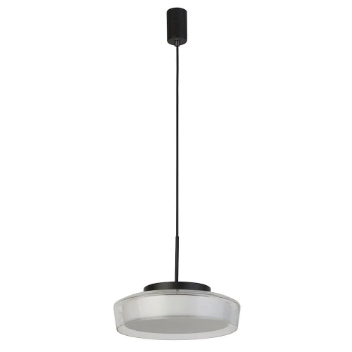 Łazienkowa lampa wisząca Puck czarny mat | biały Ø 30cm LED Dim. 13W 3000K IP44 searchlight 60962BK noxbox lampynox www.lampynox.pl