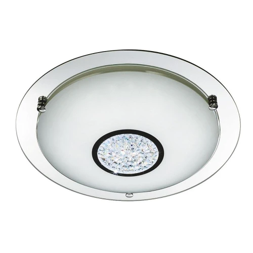 Łazienkowa lampa sufitowa Portland chrom | biały Ø 31cm LED Dim. 12W 4000K IP44 searchlight 3883-31 | 5053423115610 noxbox lampynox www.lampynox.pl