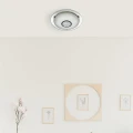 Łazienkowa lampa sufitowa Portland chrom | biały Ø 31cm LED Dim. 12W 4000K IP44 searchlight 3883-31 | 5053423115610 noxbox lampynox www.lampynox.pl