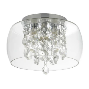 Curva chrom Ø 28cm LED 3x33W IP44 Łazienkowa lampa sufitowa z kryształkami