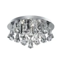 Łazienkowa lampa sufitowa z kryształkami Hanna chrom Ø 38cm LED 4x33W 4000K IP44 searchlight 2204-4CC | 5053423098425 noxbox lampynox www.lampynox.pl