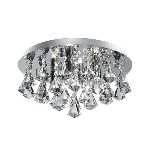 Łazienkowa lampa sufitowa z kryształkami Hanna chrom Ø 38cm LED 4x33W 4000K IP44 searchlight 2204-4CC | 5053423098425 noxbox lampynox www.lampynox.pl