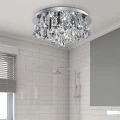 Łazienkowa lampa sufitowa z kryształkami Hanna chrom Ø 38cm LED 4x33W 4000K IP44 searchlight 2204-4CC | 5053423098425 noxbox lampynox www.lampynox.pl