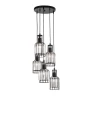 Lampa wisząca TANDIL Czarna / Kryształ 5 x E27 LE42178 lampynox noxbox
