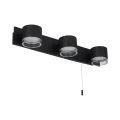 Potrójny kinkiet łazienkowy nad lustro z włącznikiem Tumbler czarny LED 3x3W 3000K IP44 searchlight 93290-3BK noxbox lampynox www.lampynox.pl