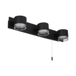 Tumbler czarny LED 3x3W 3000K IP44 Potrójny kinkiet łazienkowy nad lustro z włącznikiem