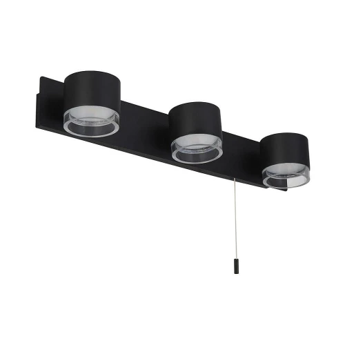 Potrójny kinkiet łazienkowy nad lustro z włącznikiem Tumbler czarny LED 3x3W 3000K IP44 searchlight 93290-3BK noxbox lampynox www.lampynox.pl