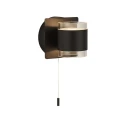 Kinkiet łazienkowy z włącznikiem Tumbler czarny LED 2x3W 3000K IP44 searchlight 93290-2BK noxbox lampynox www.lampynox.pl