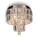 Łazienkowa lampa sufitowa z kryształkami Crystal chrom | przeźroczysty Ø 34cm 4xE14 IP44 searchlight 61321-4CC noxbox lampynox www.lampynox.pl