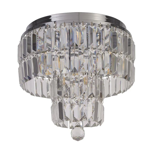 Łazienkowa lampa sufitowa z kryształkami Crystal chrom | przeźroczysty Ø 34cm 4xE14 IP44 searchlight 61321-4CC noxbox lampynox www.lampynox.pl