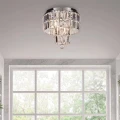 Łazienkowa lampa sufitowa z kryształkami Crystal chrom | przeźroczysty Ø 34cm 4xE14 IP44 searchlight 61321-4CC noxbox lampynox www.lampynox.pl