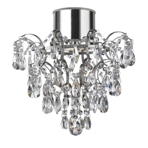 Belle chrom | przeźroczysty Ø 36cm GU10 50W 3000K IP44 Łazienkowa lampa sufitowa z kryształkami