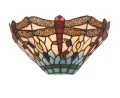 Lampa sufitowa Dragonfly antyczny mosiądz | witraż Ø 30cm E14 searchlight 1283-17 noxbox lampynox www.lampynox.pl