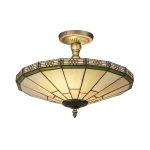 New York mosiądz | witraż Ø 41cm 2xE14 Lampa sufitowa 