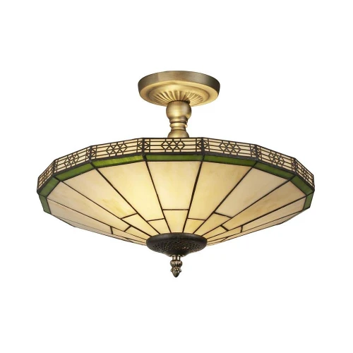 Lampa sufitowa New York mosiądz | witraż Ø 41cm 2xE14 searchlight 4417-17 | 5013874251879 noxbox lampynox www.lampynox.pl