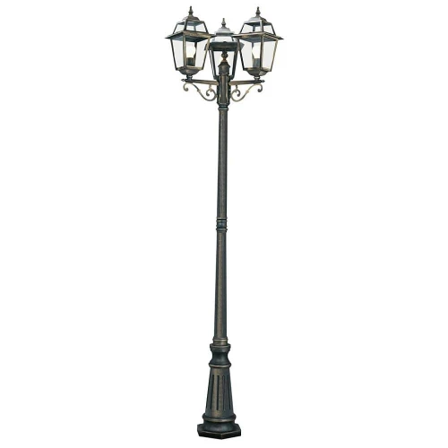 Lampa ogrodowa stojąca potrójna New Orleans złoty patyna wys. 2,27m. 3xE27 IP44 searchlight 1528-3 | 5013874309921 noxbox lampynox www.lampynox.pl