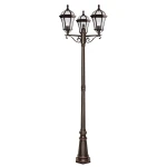 Capri brąz rustykalny wys. 2,35m. 3xE27 IP23 Lampa ogrodowa stojąca potrójna