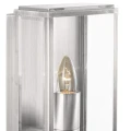 Kinkiet zewnętrzny Box srebrny satyna E27 IP44 searchlight 8204SS | 5013874423733 noxbox lampynox www.lampynox.pl