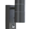 Kinkiet zewnętrzny góra-dół z czujnikiem ruchu i zmierzchu Metro czarny PIR 2xGU10 IP44 searchlight 7008-2BK-LED | 5053423076539 noxbox lampynox www.lampynox.pl