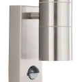 Kinkiet zewnętrzny góra-dół z czujnikiem ruchu i zmierzchu Metro inox PIR 2xGU10 IP44 searchlight 7008-2SS-LED | 5053423076522 noxbox lampynox www.lampynox.pl