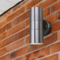 Kinkiet zewnętrzny góra-dół Metro inox 2xGU10 IP44 searchlight 5008-2-LED | 5053423076584 noxbox lampynox www.lampynox.pl