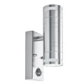 Kinkiet zewnętrzny góra-dół z czujnikiem ruchu i zmierzchu Metro inox PIR 2xGU10 IP44 searchlight 1318-2-LED | 5053423076638 noxbox lampynox www.lampynox.pl