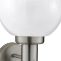 Kinkiet zewnętrzny z czujnikiem ruchu i zmierzchu Orb Lantern stalowy | biały PIR E27 IP44 searchlight 085 | 5013874402974 noxbox lampynox www.lampynox.pl