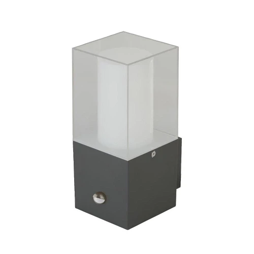 Kinkiet zewnętrzny z czujnikiem ruchu i zmierzchu Granada antracyt PIR E27 IP44 searchlight 2581GY | 5053423138008 noxbox lampynox www.lampynox.pl