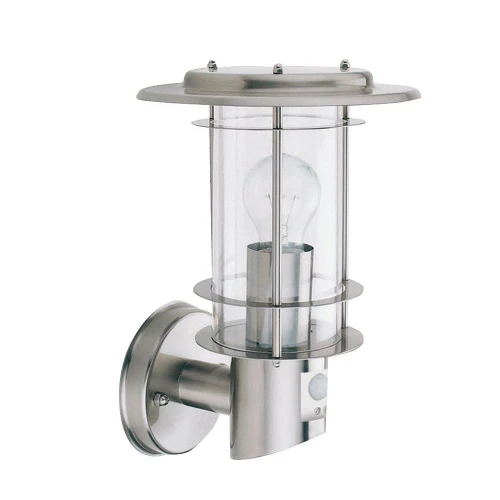 Kinkiet zewnętrzny z czujnikiem ruchu i zmierzchu Edgeware stalowy PIR E27 IP44 searchlight 6211 | 5013874288950 noxbox lampynox www.lampynox.pl