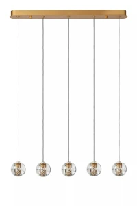 DILENKO matowe złoto | mosiądz LED Dim. 5x3,5W 2700K Lampa wisząca ściemnialna