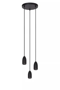 EVORA czarny Ø 25cm. 3xGU10 lampa wisząca