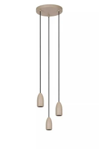 EVORA szary Ø 25cm. 3xGU10 lampa wisząca