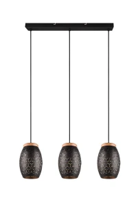 Bidar czarny | złoty 3xE27 Lampa wisząca