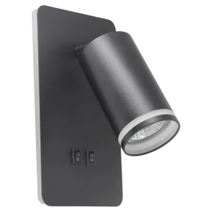 PARIS czarny GU10 + LED 6W 4000K Kinkiet ścienny z włącznikiem