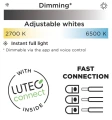 Naświetlacz podwójny LIBRA biały - kamera, czujnik PIR LUTEC CONNECT LED 36W 2700-6500K Lutec 7632406053 | 6939412013985 noxbox lampynox www.lampynox.pl