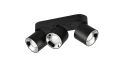 Spot natynkowo - podtynkowy Guayana czarny mat 3xGU10 trio 651000332 | 4017807573992 noxbox lampynox www.lampynox.pl