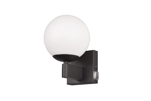 Kinkiet łazienkowy z włącznikiem Kula czarny mat E14 IP44 trio 284270132 | 4017807585285 noxbox lampynox www.lampynox.pl