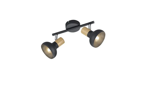 Spot Latika czarny mat | brąz 2xE14 rl R81522032 | 4017807576986 noxbox lampynox www.lampynox.pl